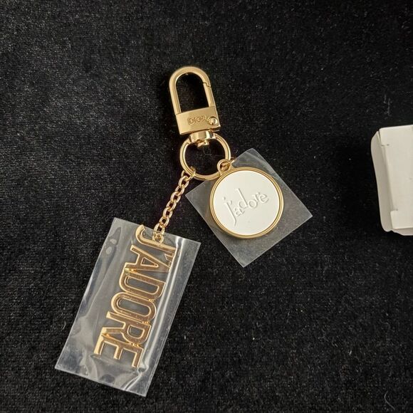 New with box Dior key chain bag charm Gold J'adore Keychain gwp - Picture 1 of 7